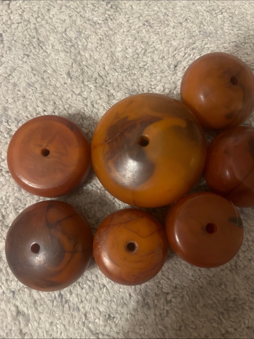 Lot of 7 Large Copal Amber Beads African - Picture 2 of 3